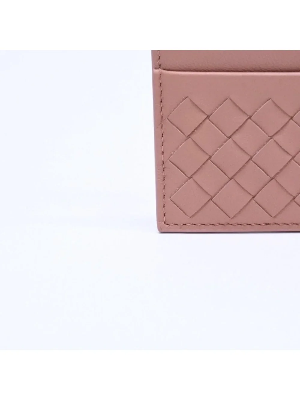 Bottega Veneta Card Case Intrecciato Beige Calfskin